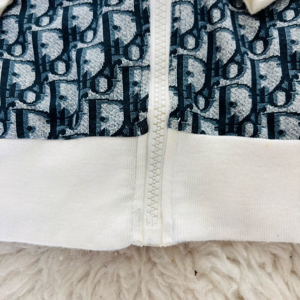 Christian Dior Vintage Trotter Blue/White Hoodie Jacket EU 38 US 6 - Picture 6 of 16